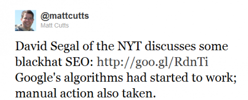 Matt Cutts na Twitterze o sprawie JCPenney Matt Cutts na Twitterze o sprawie JCPenney