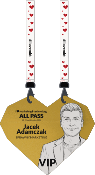 Identyfikator All Pass VIP z personalizowanym zdjęciem i smyczą #ilovemkt