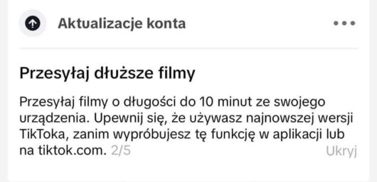 dłuższe filmy na tiktoku