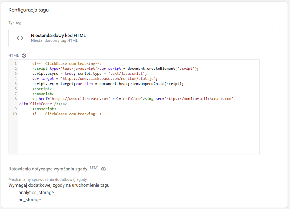 instalacja ClickCease